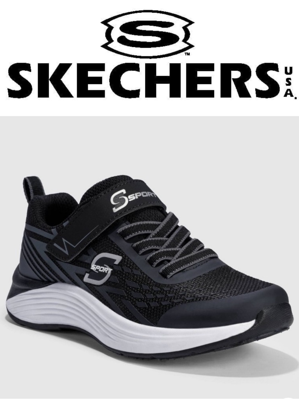 3/$30 S Sport By Skechers Kids' Spencer Sneakers Hook & Loop NEW without tags